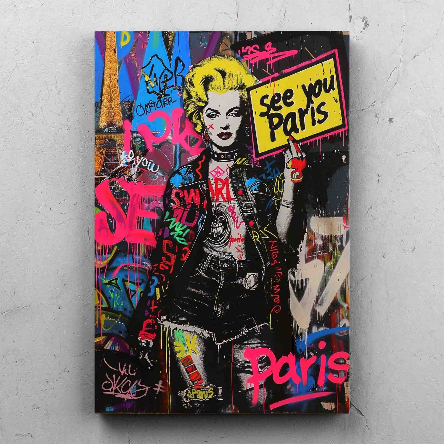 Woman Paris Street Art Painting