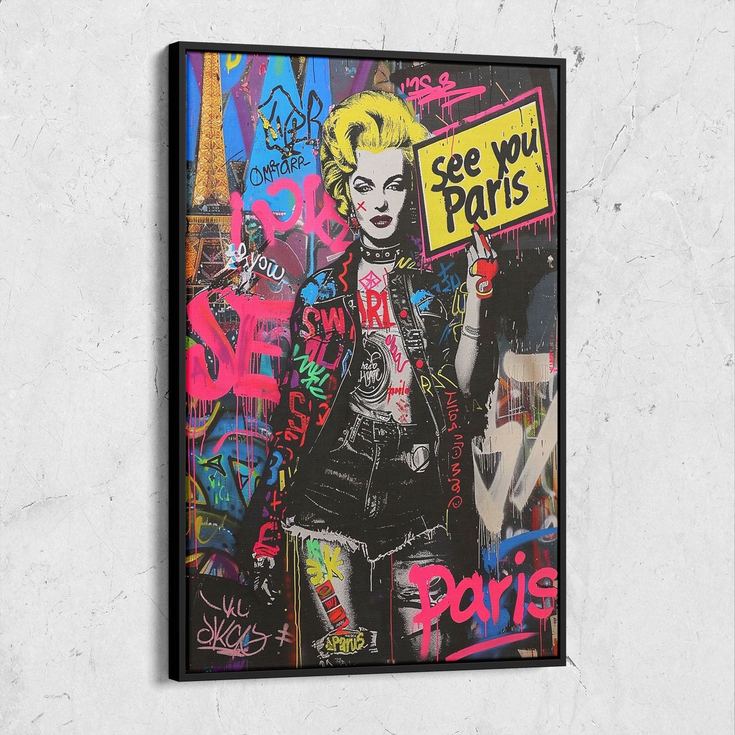 Woman Paris Street Art Painting