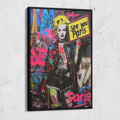 Woman Paris Street Art Painting