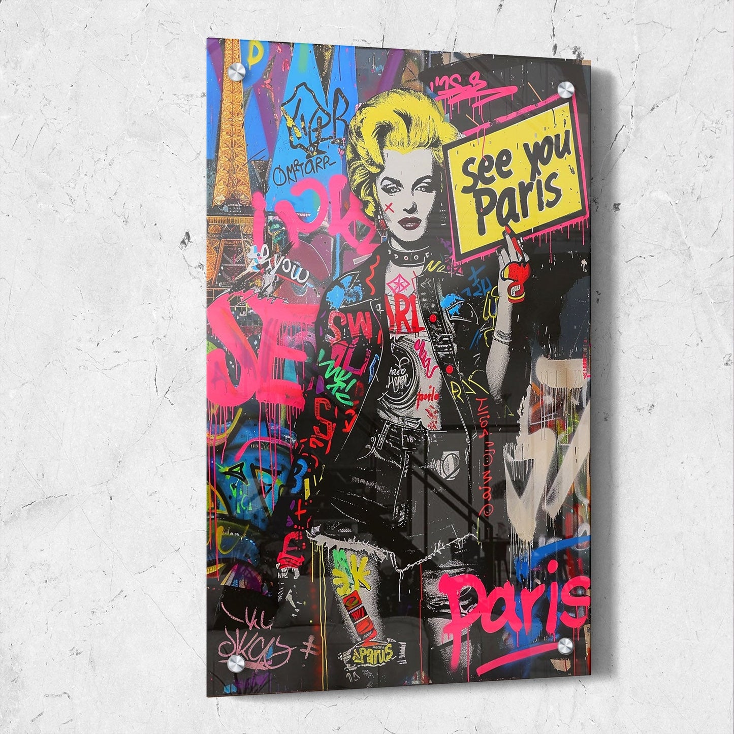 Woman Paris Street Art Painting