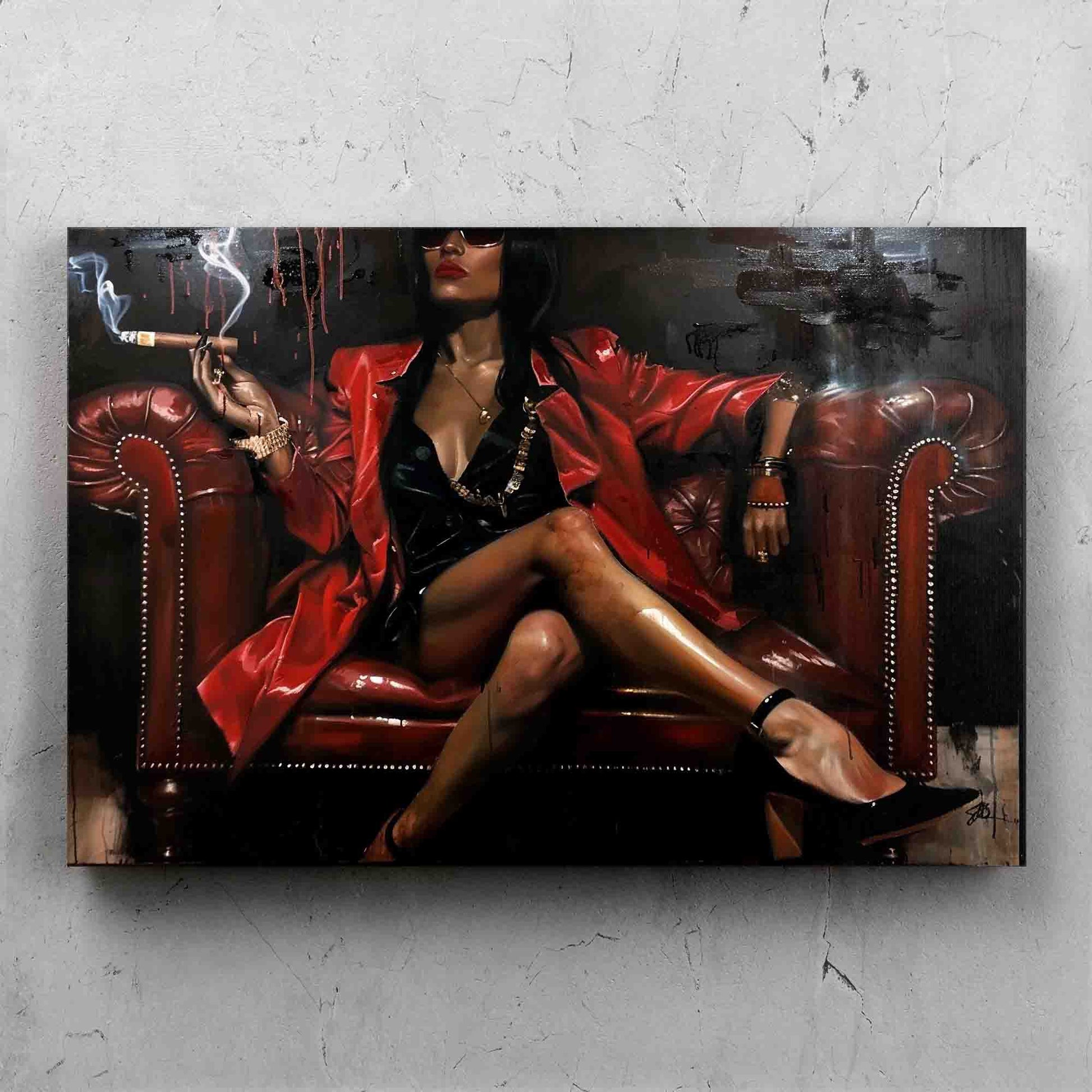 Woman Smoking Realism Painting