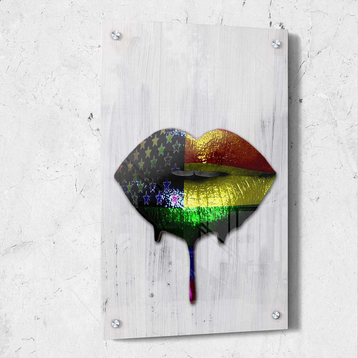 Rainbow Flag Closed Lips Drip