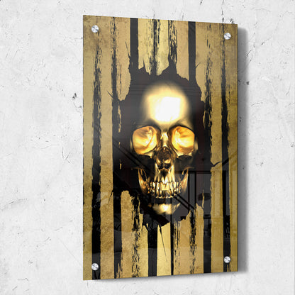 Skull Gold Strip And Black Background