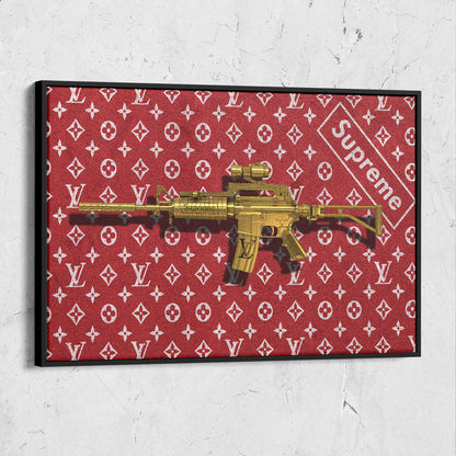 Louis LV Supreme Inspired Gold Gun