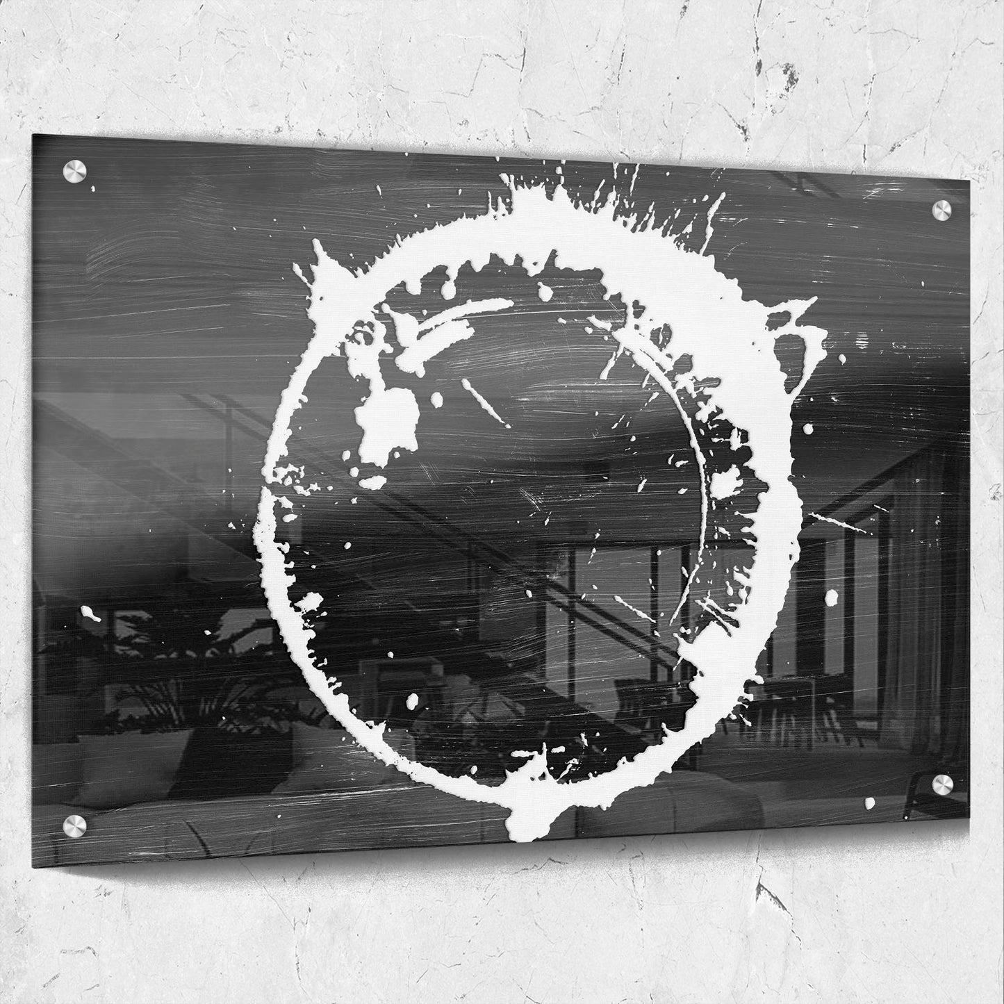 Circular Brush Stroke White Abstract