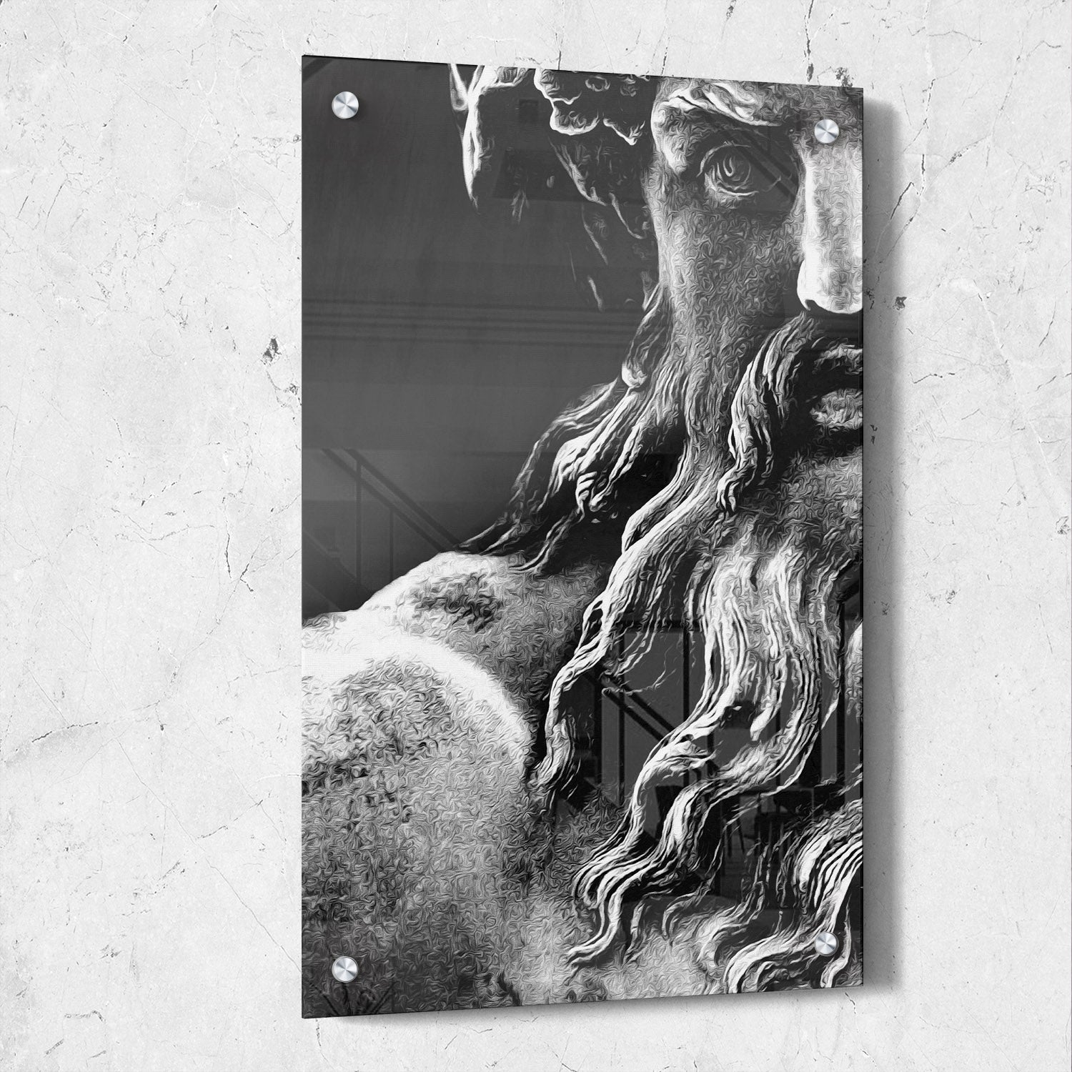 Zeus Sculpture Black & White
