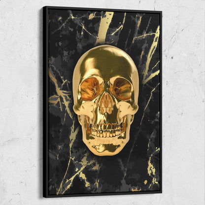Gold Skull Black And Gold Grunge Marble Background
