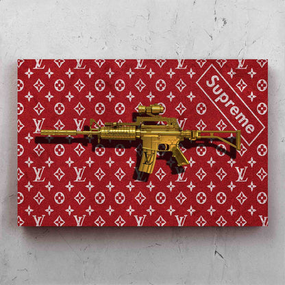 Louis LV Supreme Inspired Gold Gun