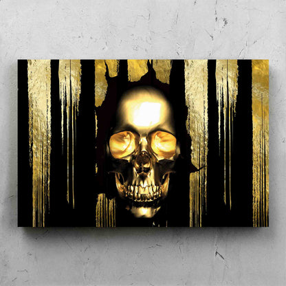 Skull Black And Gold Strips Background Landscape