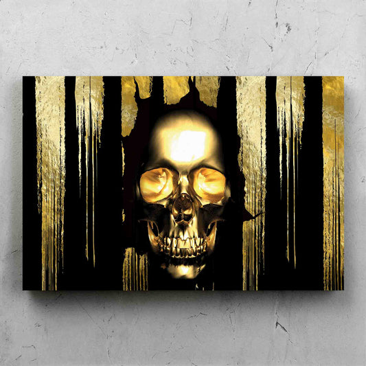 Skull Black And Gold Strips Background Landscape