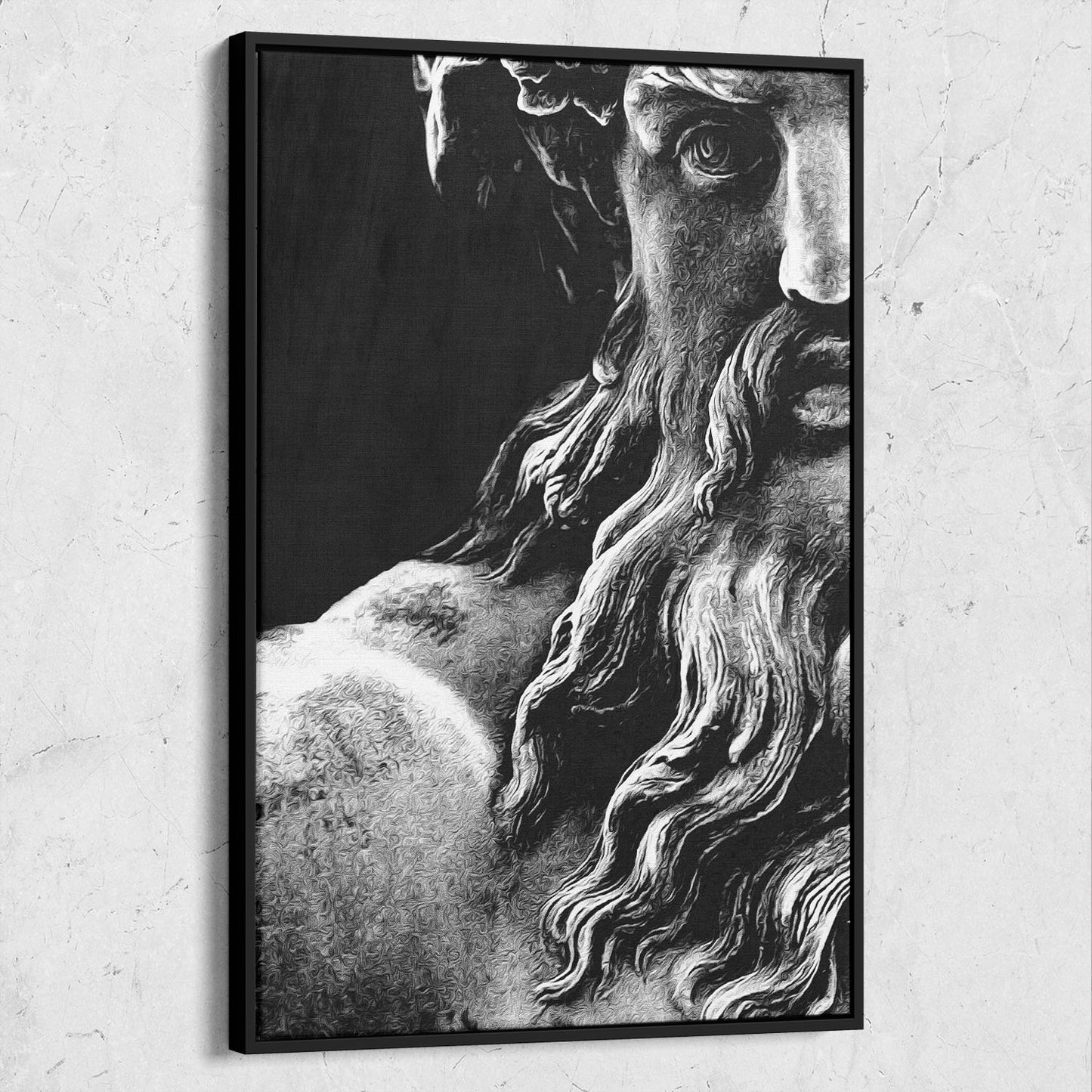 Zeus Sculpture Black & White