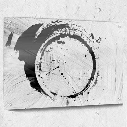 Circular Brush Stroke Black Abstract