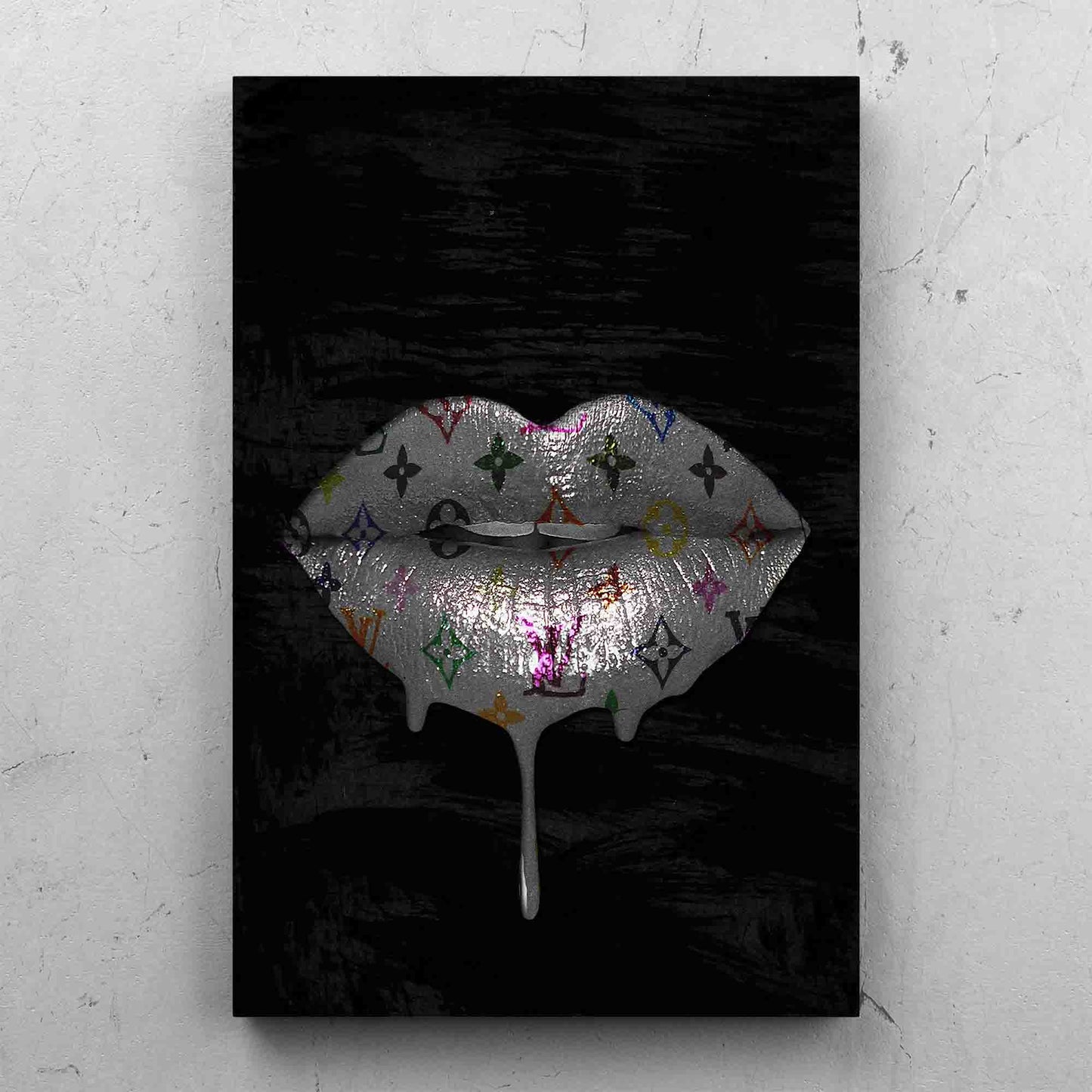 Louis LV Inspired Lips Drip Portrait