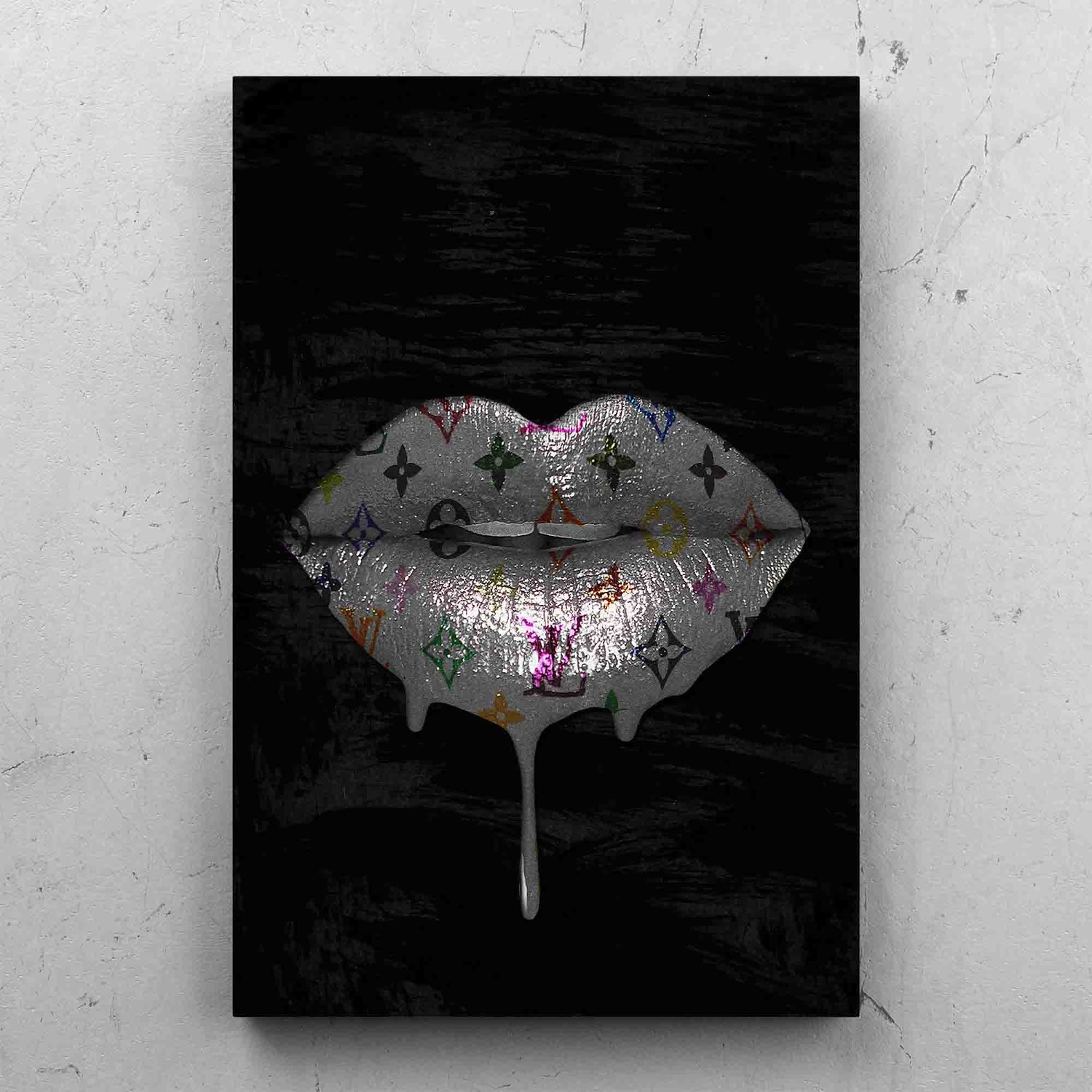 Louis LV Inspired Lips Drip Portrait