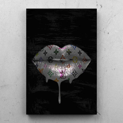 Louis LV Inspired Lips Drip Portrait