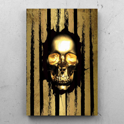 Skull Gold Strip And Black Background