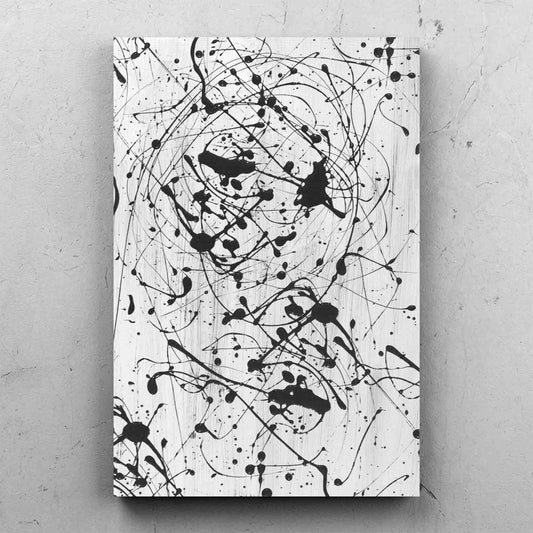 Black Splatter On White Abstract