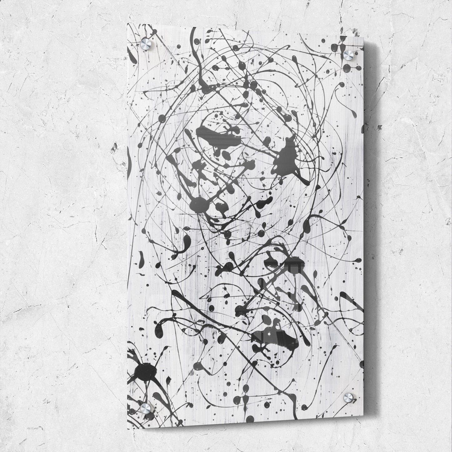 Black Splatter On White Abstract