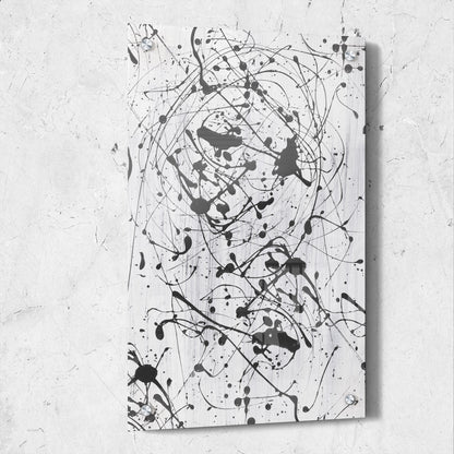 Black Splatter On White Abstract