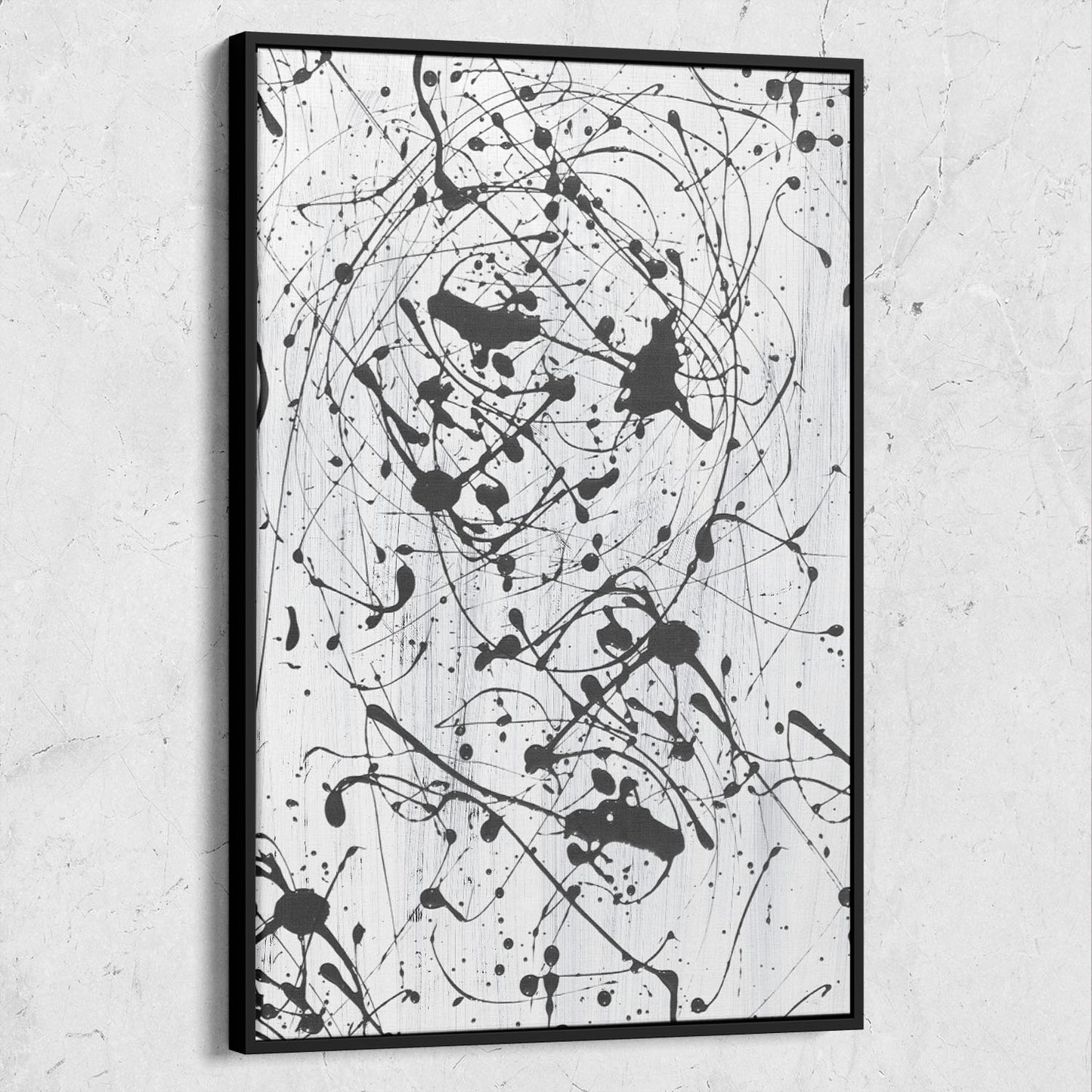 Black Splatter On White Abstract