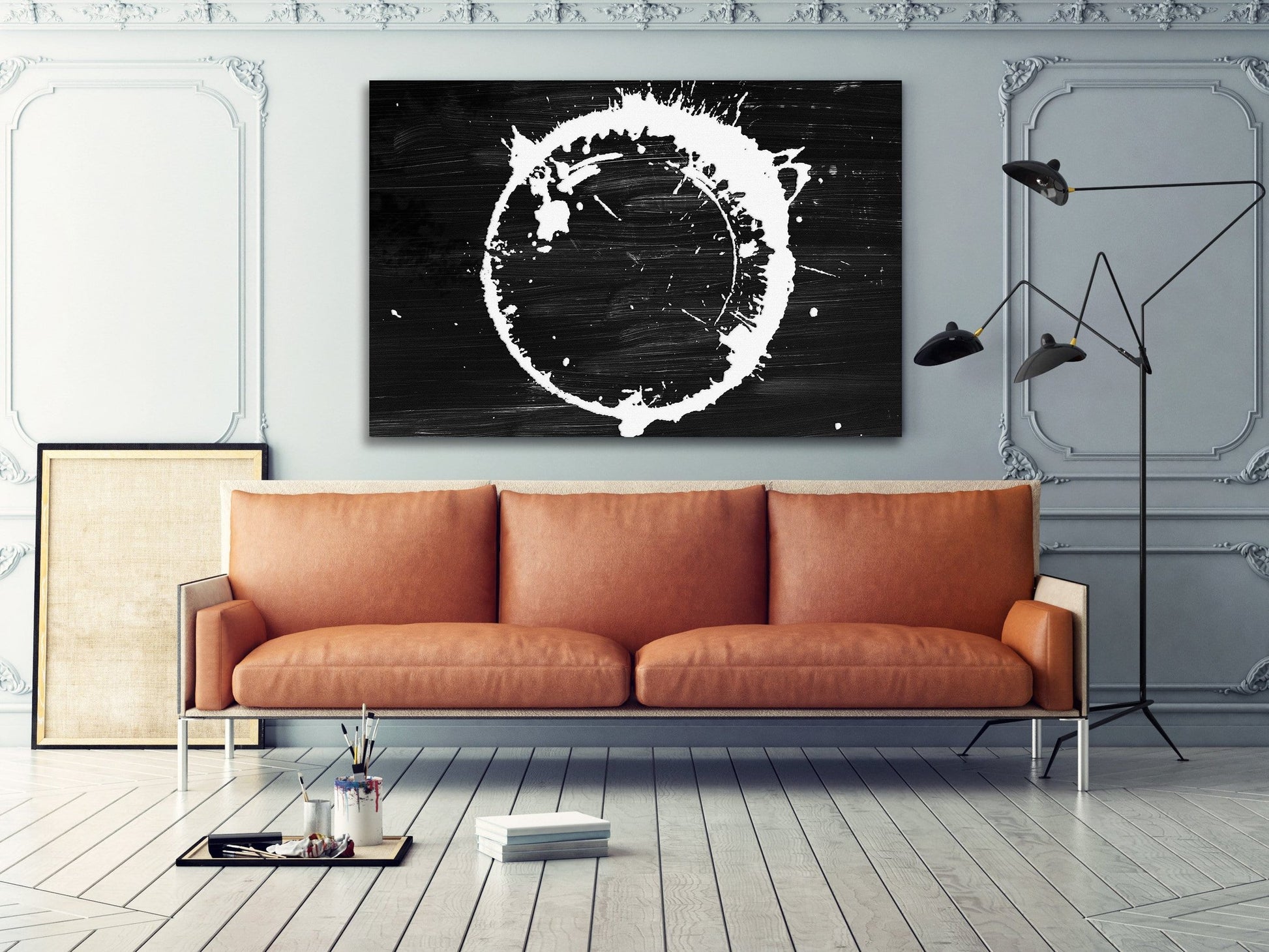 Circular Brush Stroke White Abstract