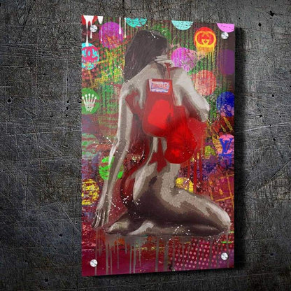 Knockout Beauty - Framed Canvas Painting Wall Art Office Decor, large modern pop artwork for home or office, Entrepreneur Inspirational and motivational Quotes on Canvas great for man cave or home. Perfect for Artwork Addicts. Made in USA, FREE Shipping.