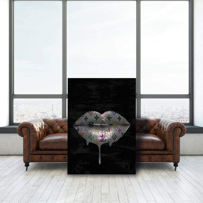 Louis LV Inspired Lips Drip Portrait