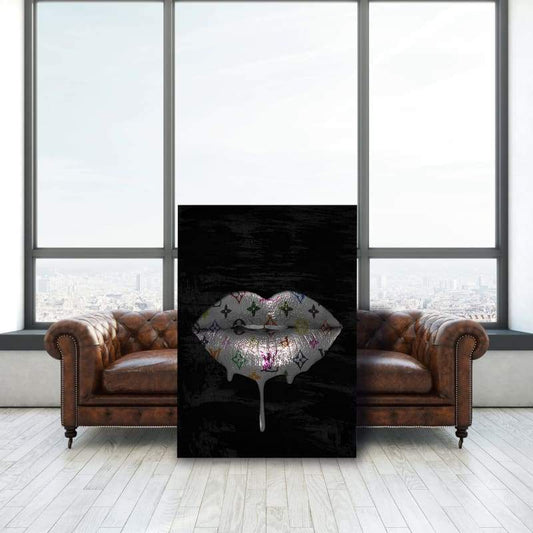 Louis LV Inspired Lips Drip Portrait