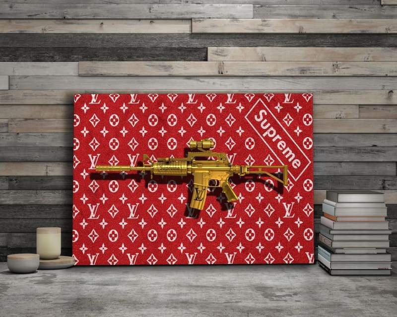 Louis LV Supreme Inspired Gold Gun
