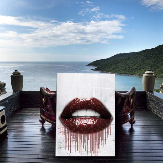 Louis LV Supreme Inspired Open Lips