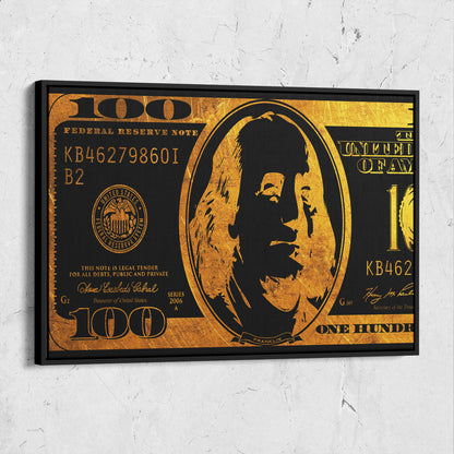 Money $100 Bill Black & Gold