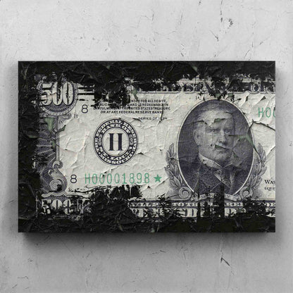 Money $500 Bill Charred