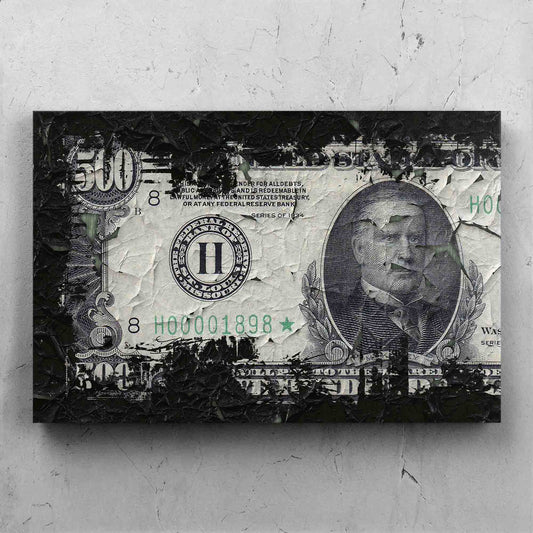 Money $500 Bill Charred