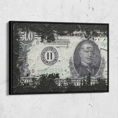 Money $500 Bill Charred