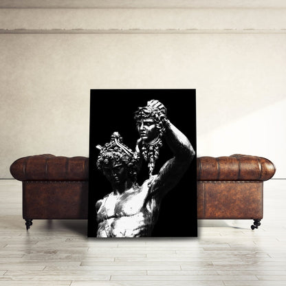 Perseus With Head Of Medusa Statue Black White