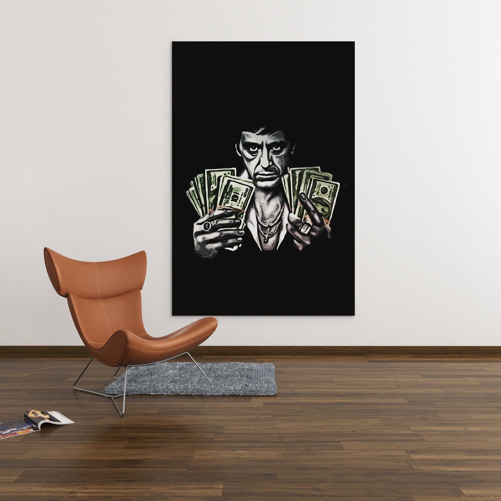 Scarface Comic - Framed Canvas Painting Wall Art Office Decor, large modern pop artwork for home or office, Entrepreneur Inspirational and motivational Quotes on Canvas great for man cave or home. Perfect for Artwork Addicts. Made in USA, FREE Shipping.