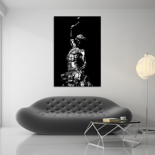 Self Made Man Statue Black White
