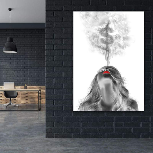 Smoke $ Beauty White - Framed Canvas Painting Wall Art Office Decor, large modern pop artwork for home or office, Entrepreneur Inspirational and motivational Quotes on Canvas great for man cave or home. Perfect for Artwork Addicts. Made in USA, FREE Shipping.