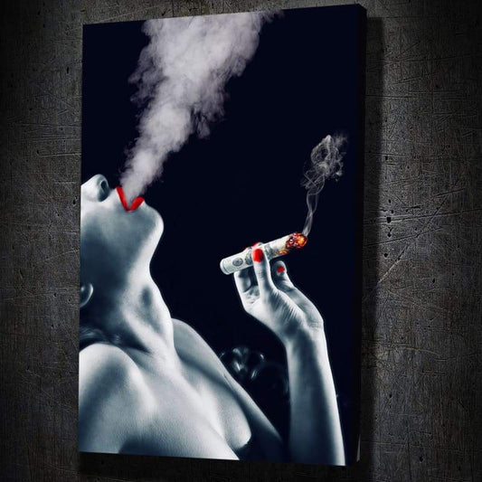 Smokin' Cigar Money - Framed Canvas Painting Wall Art Office Decor, large modern pop artwork for home or office, Entrepreneur Inspirational and motivational Quotes on Canvas great for man cave or home. Perfect for Artwork Addicts. Made in USA, FREE Shipping.