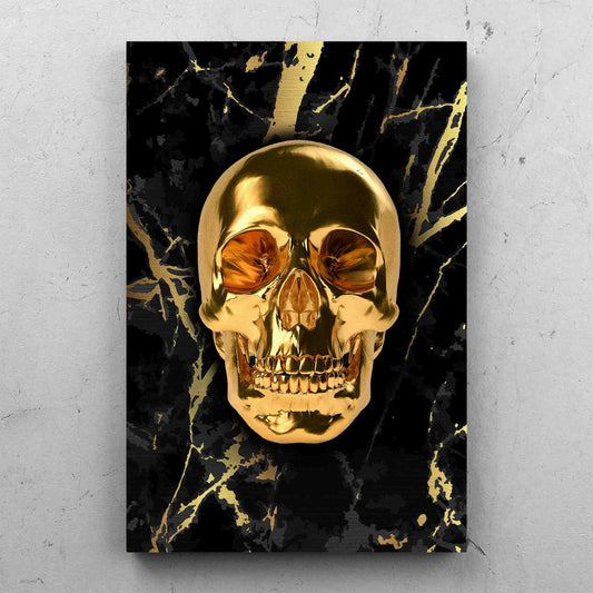 Gold Skull Black And Gold Grunge Marble Background