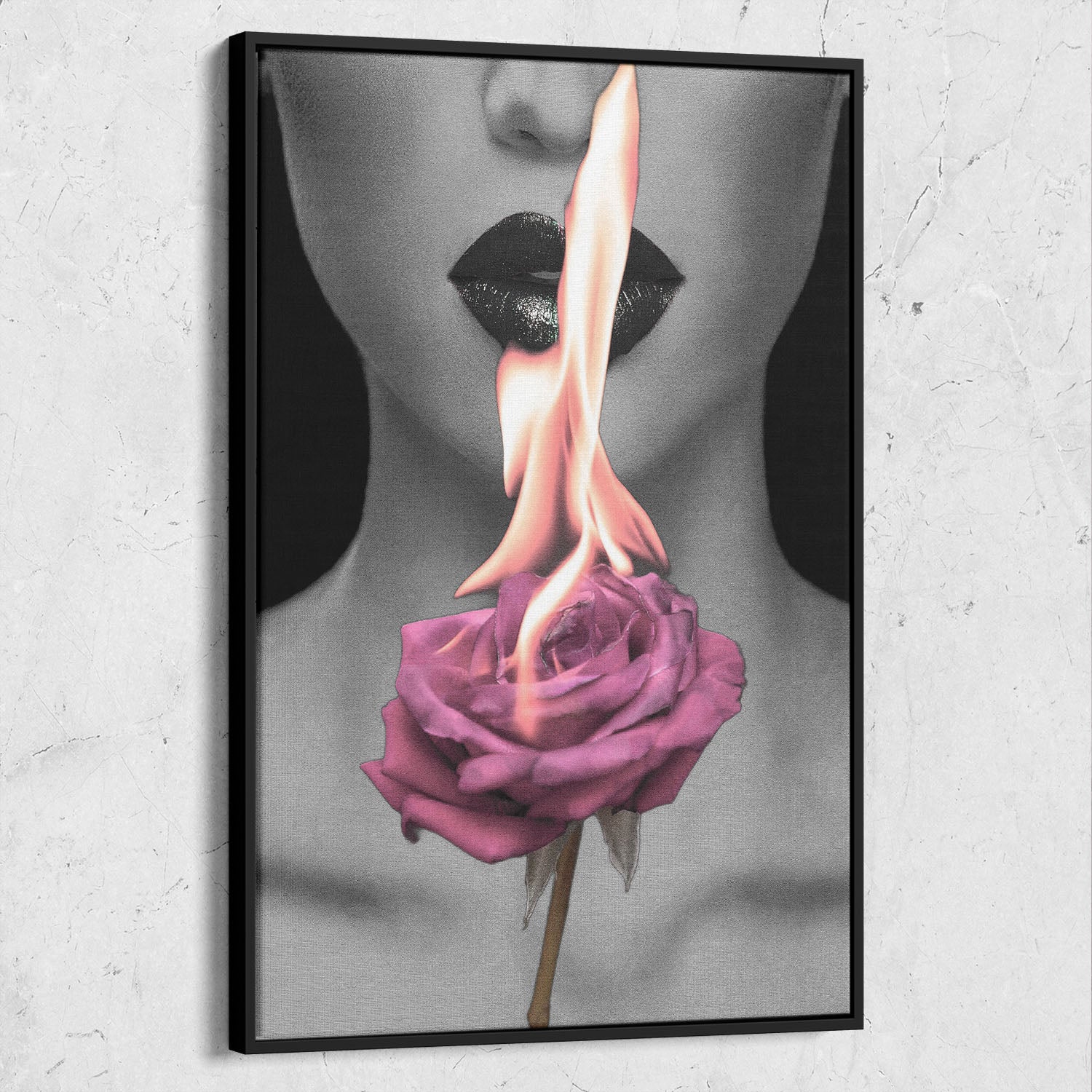 Burning Rose And Black Lips