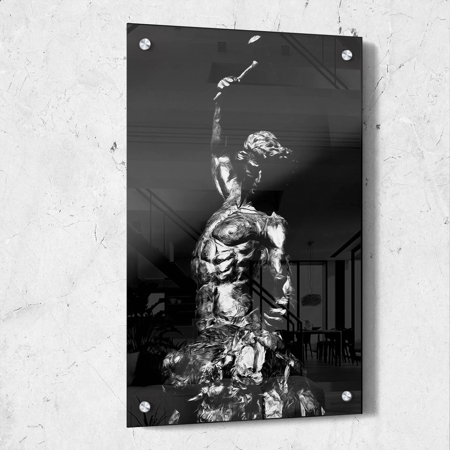 Self Made Man Statue Black White