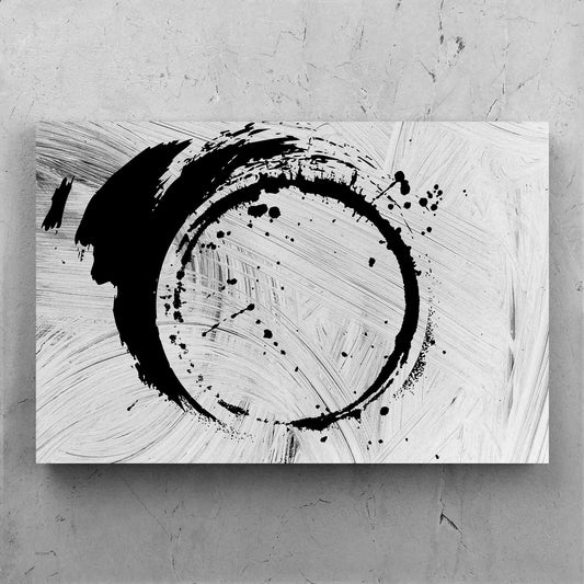 Circular Brush Stroke Black Abstract
