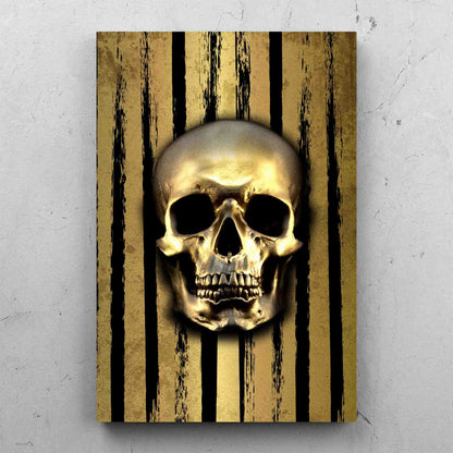 Skull Gold Strip And Black Background