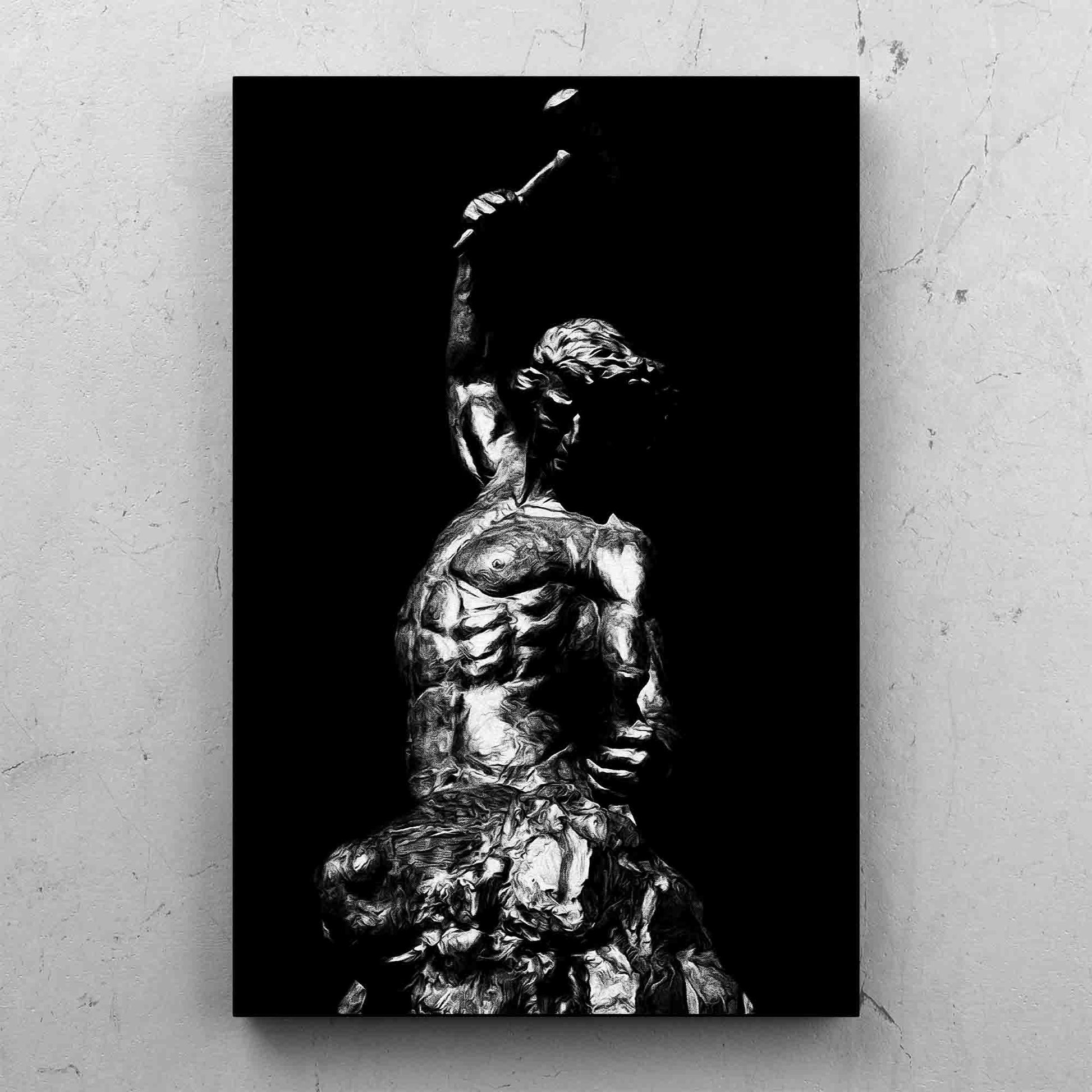 Self Made Man Statue Black White
