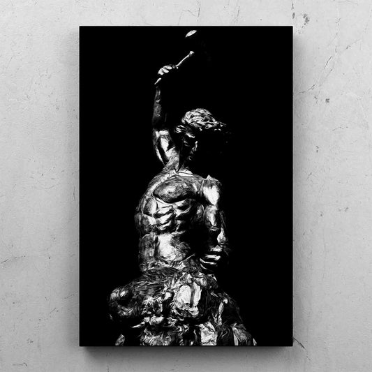 Self Made Man Statue Black White