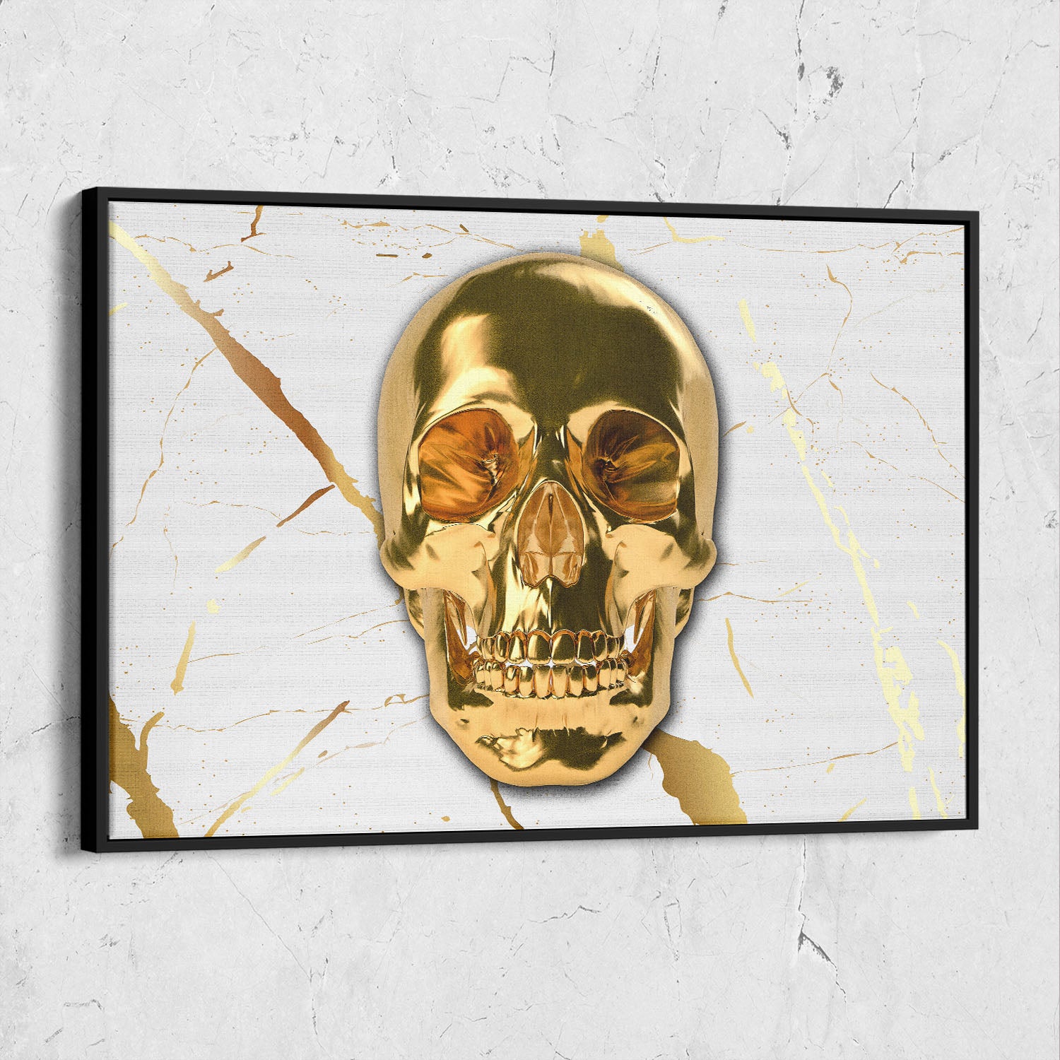 Gold Skull White And Gold Marble