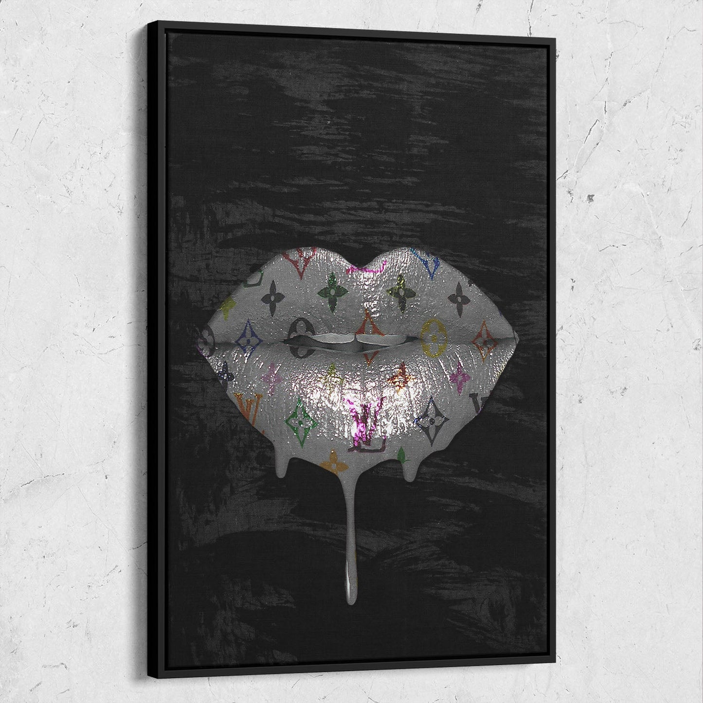 Louis LV Inspired Lips Drip Portrait