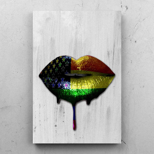 Rainbow Flag Closed Lips Drip