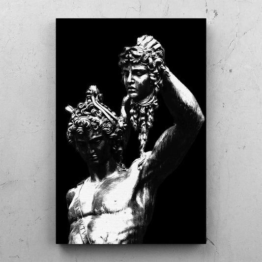 Perseus With Head Of Medusa Statue Black White